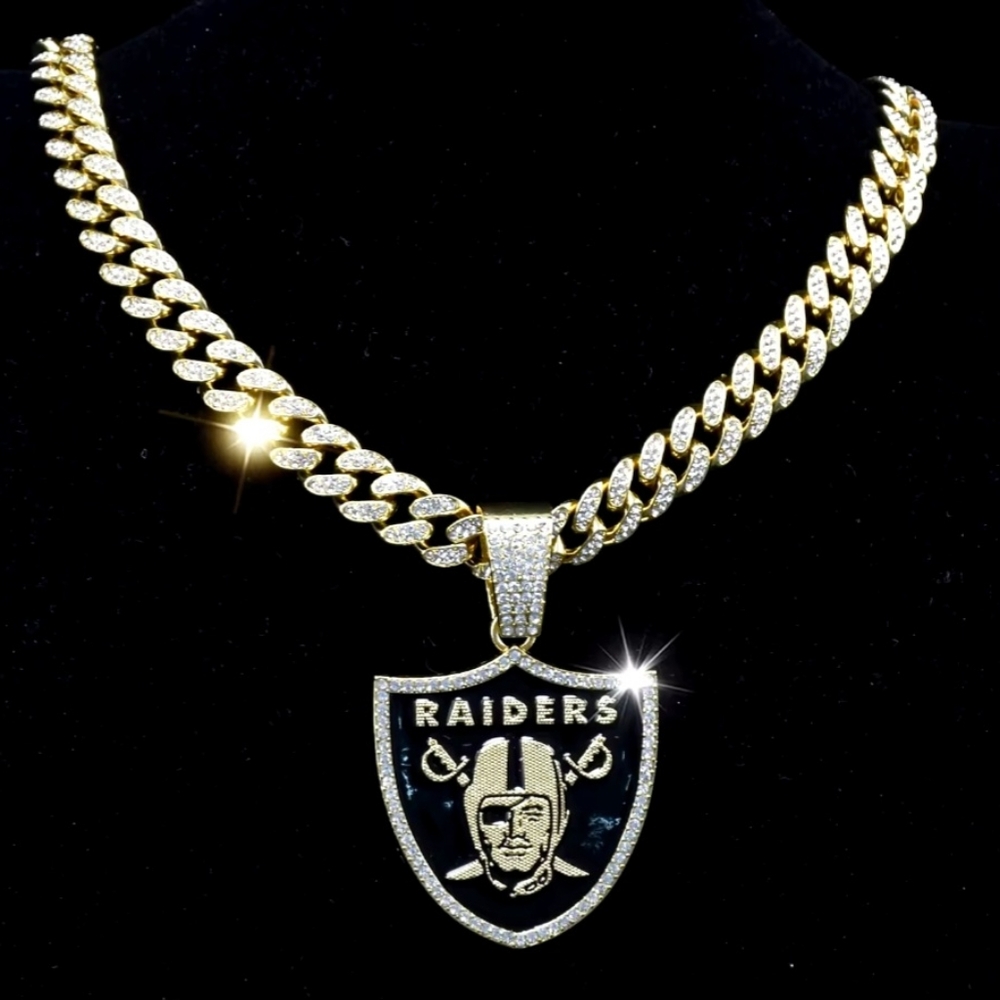 Beautiful New Raiders football team iced out style 20" in gold or silver